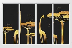 现代简约质感长劲鹿树林移门