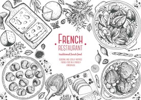 大锅海鲜矢量设计背景墙