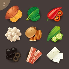 食物美食手绘图标设计素材