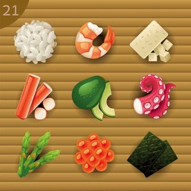 美食插画图标矢量素材