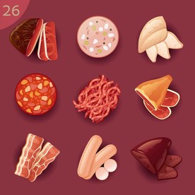 肉类食物插画设计素材