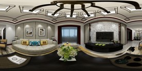 中式全景效果图