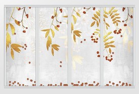 现代简约清新质感花卉移门