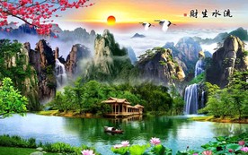 山水客厅背景墙