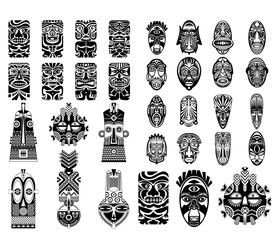 土著民族抽象人脸面具图腾