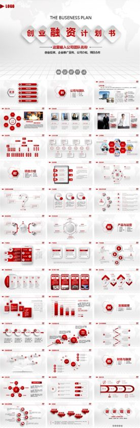 大气商业创业融资计划书PPT