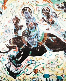 乘象入胎防敦煌壁画古典艺术矢量