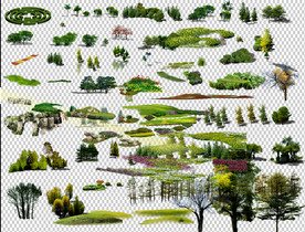 鸟瞰绿化植物素材