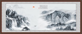 大型国画高山流水山水装饰画