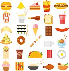 快餐美食矢量素材