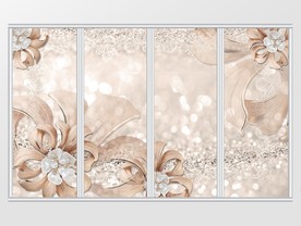 粉色梦幻珠宝花瓣移门