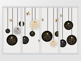 现代简约抽象蒲公英移门