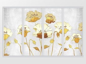 现代立体质感3d花卉移门