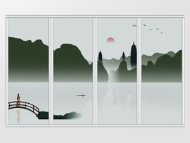 现代立体质感3d花卉移门