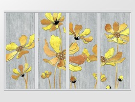 简约手绘质感花卉山水意境移门