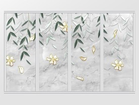 简约立体花卉移门