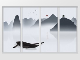 中国风山水情移门