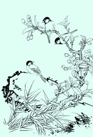 竹子线描 竹子白描 竹子素描