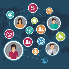 联络示意图互联网通讯人物客服标