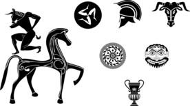 斯巴达埃及主题兽人剪影