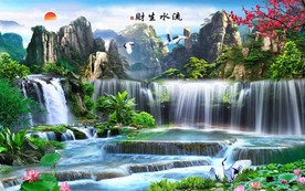 流水生财背景墙