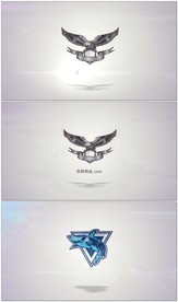 简洁三维logo展示模板