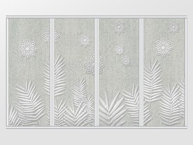 现代简约浮雕叶子移门