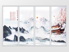 中式创意山水移门