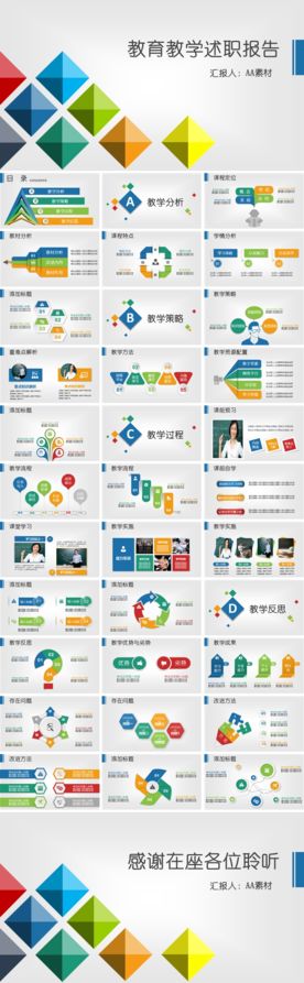教师教学述职报告PPT模板
