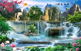 客厅山水背景墙