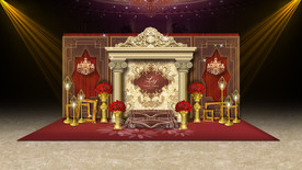 红色欧式婚礼迎宾区