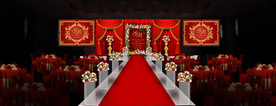 红金色欧式婚礼仪式区