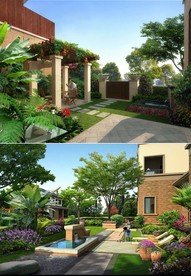 别墅庭院建筑设计效果图