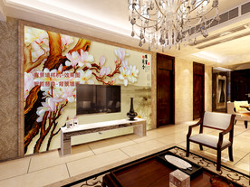 新中式电视墙样机