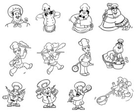 手绘人物厨师餐饮业