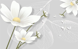 3D花卉电视背景墙