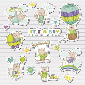 婴儿猫咪可爱贴图素材