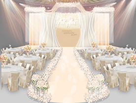 欧式香槟色婚礼仪式区