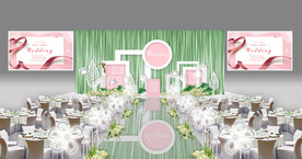 粉色小清新主题婚礼仪式区