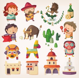 西班牙斗牛矢量卡通素材