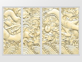 中国风龙纹砂岩移门