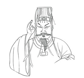 手绘  舜帝 手势666