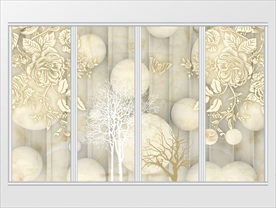 3D立体梦幻花朵移门