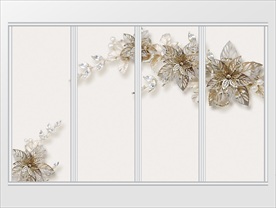 3d立体碎金镶钻珠花花枝移门