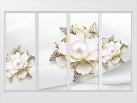 3d立体镶钻珠花移门