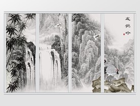 新中式友鹤吟仙鹤移门