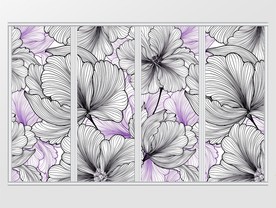 时尚简约手绘植物移门