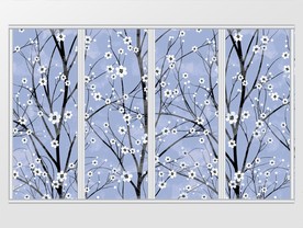 现代简约工笔花移门