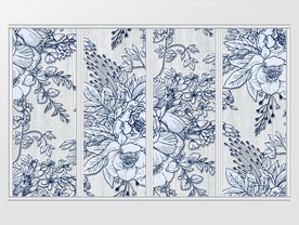 现代简约手绘牡丹移门