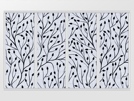 现代简约树枝花纹移门